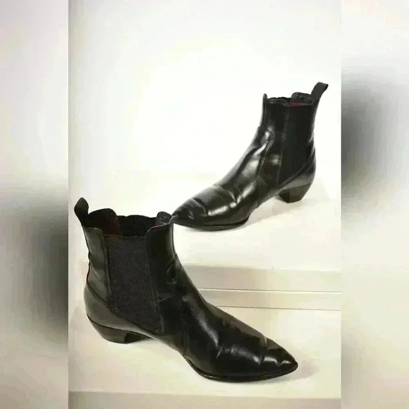 MARC BY MARC JACOBS Black 100%  Leather Pointed Toe Chelsea Boots 38.5EU 8.5US - Picture 3 of 7